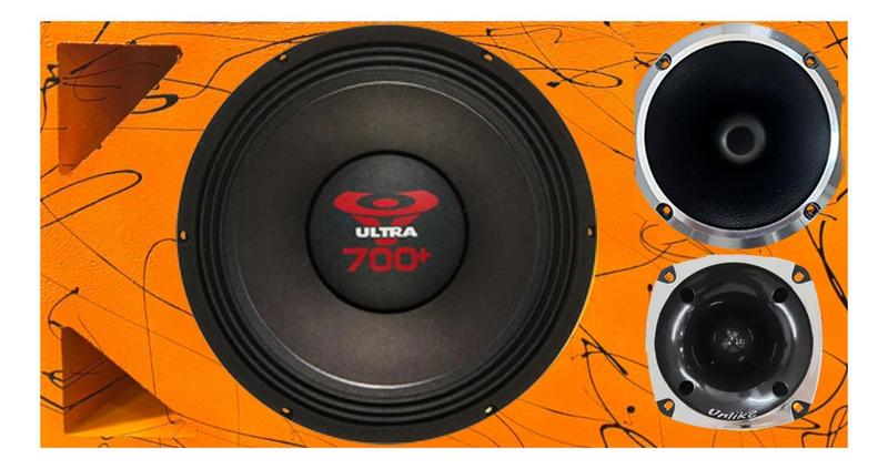 Caixa trio duto triângulo alto falante ultravox ultra 700 corneta